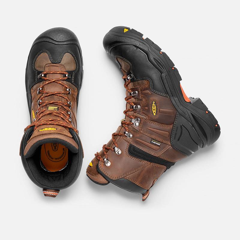 Keen Coburg Waterproof 8" Steel Toe Arbeitsschuhe Herren DE-53217 Cascade Brown/Brindle - Keen Herre